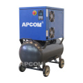 Low noise APCOM 0.5m3/min 8bar air tank 4kw screw air compressor 220v